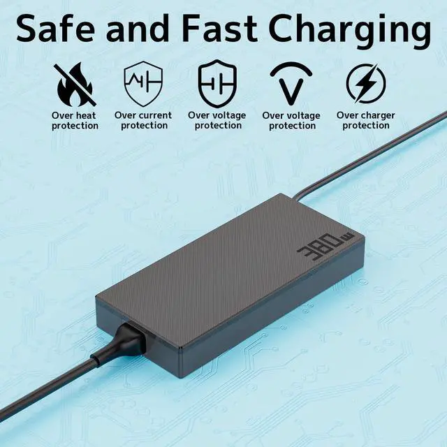 Alt view image 5 of 6 - 380W Laptop Charger GaN ADP-380AB B Fit for Asus ROG Strix Scar 16 RTX 5080 | AC Adapter ROG Strix G16 G615 G18 G815 G815L Scar 18 G635 G835 RTX 5090 TUF A16 F16 ProArt PX13 P16 A24-380P1A Power Suppl