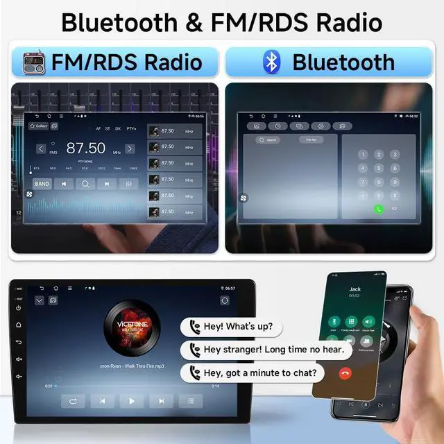 Alt view image 6 of 6 - Car Stereo for Toyota 4Runner 2010-2018 - Wireless CarPlay Android Auto | 9" 1280x800 HD Touchscreen Upgrade with Android 15, 4GB+64GB, WiFi 6, GPS Navigation, Bluetooth 5.4 & DSP Audio