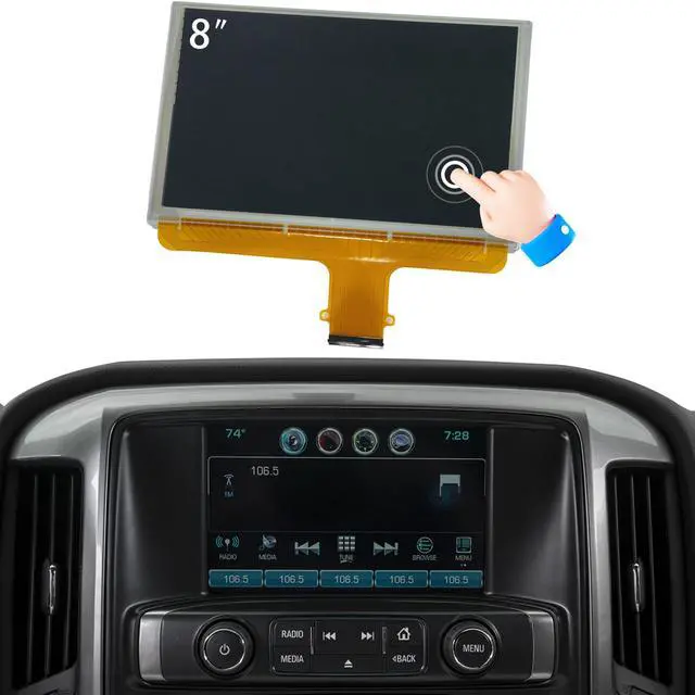 Main image of LCD Touch Screen fit for Chevrolet Chevy Silverado 1500 2500 3500HD | Tahoe Suburban Colorado GMC Acadia Yukon Sierra Canyon Terrain 2014 2015 2016 2017 2018 2019 2020 Radio Screen DJ080PA-01A