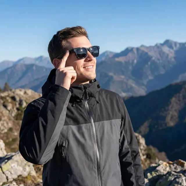 Alt view image 3 of 6 - Nexlenz Smart Camera Sunglasses, 8MP POV Video Recording Glasses for Travel, Daily Use & Outdoor Activities, AI Object Recognition, Voice Translation, Bluetooth Audio, Built-in Storage