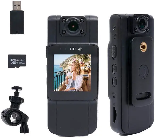 Main image of Body Camera,HD 4K Mini Body Cam, with Audio and Video Recording,128GB Wearble Portable Camera,for Work, Guard, Travel,Vlog