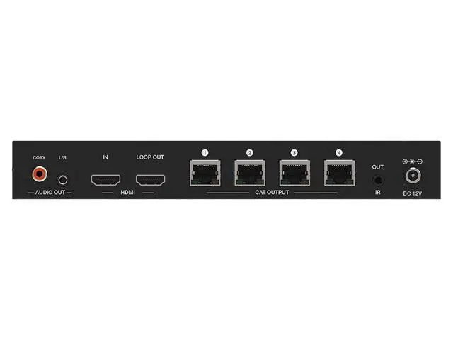 Alt view image 4 of 6 - 4K HDMI 2.0 1x4 Splitter Extender Kit - Up to 60 Meters 4K@60Hz, 18Gbps, HDR10, HDR10+, Dolby Vision, Hyper LogGamma, HDCP 2.2, HDMI Loop Out, EDID, PoC, 4 Receivers - Blackbird Series