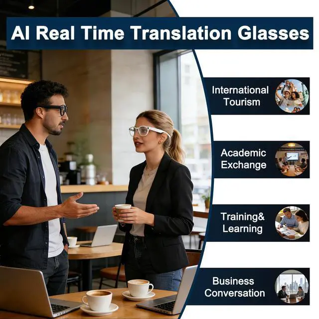 Alt view image 2 of 6 - AI Smart Glasses with Camera: POV Video Recording & Bluetooth Audio | AI object recognition & translation, photochromic lenses, 290mAh battery