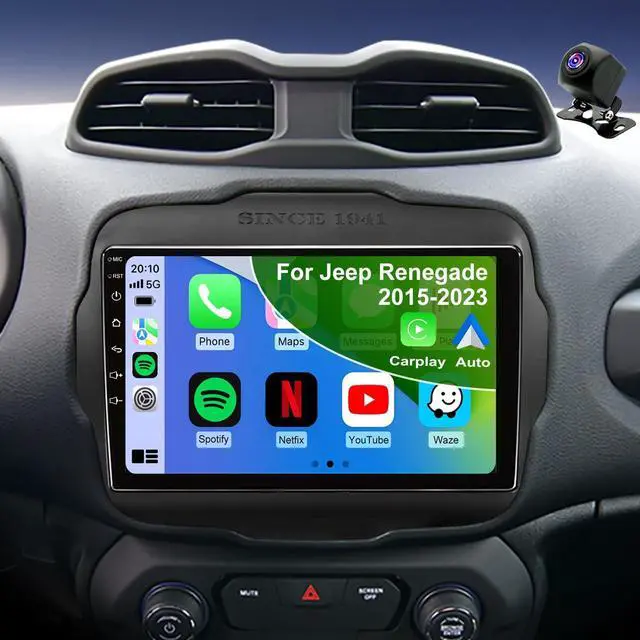 Main image of 5GWiFi Upgrade Car Radio for Jeep Renegade 2015 2016 2017 2018 2019 2020 2021 2022 2023, 9inch Touch Screen Car Stereo receivers Wireless Carplay Android Auto GPS Navigation Bluetooth FM Backup