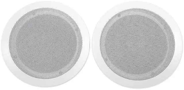 Main image of CC65T Pair 6.5" 70V Ceiling Speakers, 40W 8-Ohm Power, Aimable Tweeter, Flush Mount, Paintable Grill, for Restaurants, Cafes, Offices | Adjustable Tap 2.5W, 5W, 10W, 15W, 20W, 8 Ohm 40W, 2-Way Design,