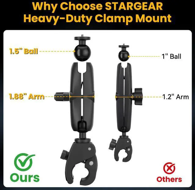 Alt view image 2 of 6 - Starlink Mini Clamp Mount with Protective Silicone Case, 2 in 1 Satellite Dish Mounting Kit & Cover with Adjustable Clamp Mount Handle Shoulder Strap & 1/4"-20 Nuts for RVs Car Boat-Black
