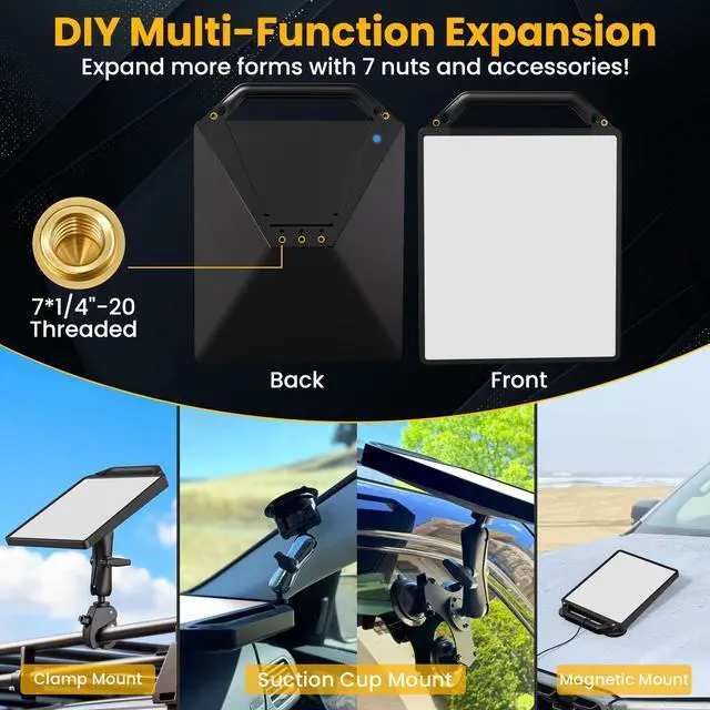 Alt view image 5 of 6 - Starlink Mini Clamp Mount with Protective Silicone Case, 2 in 1 Satellite Dish Mounting Kit & Cover with Adjustable Clamp Mount Handle Shoulder Strap & 1/4"-20 Nuts for RVs Car Boat-Black