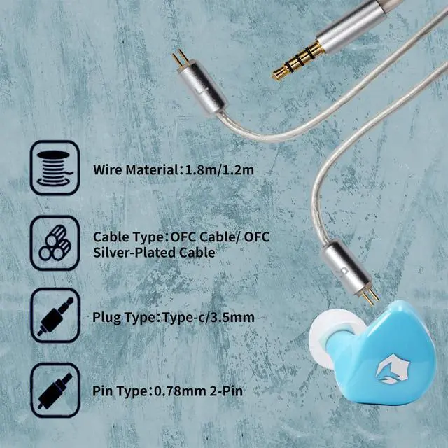 Alt view image 5 of 6 - G20 in Ear Monitor Earphones HiFi Music IEM for Gaming Earbuds with Mic 3.5mm and Type-C Detachable OFC Cable Ideal for Music,Gaming
