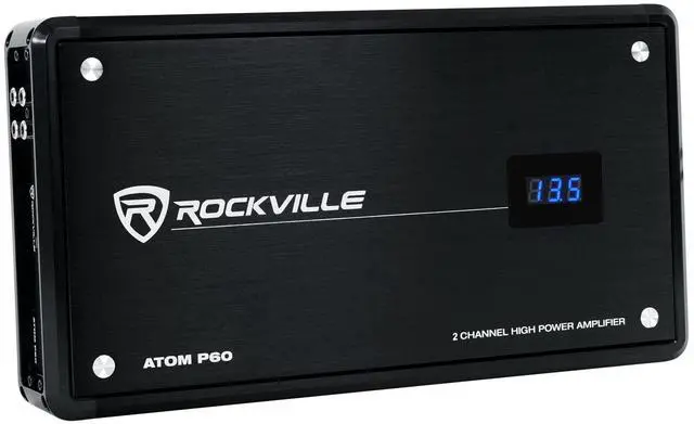 Main image of ATOM P60 Marine/ATV/Car Amplifier, 4800W, 2-Channel, Class-D, Dyno-Certified, Digital Volt Meter, Perfect for Boats, ATVs, and Car Audio | Class D, Digital Volt Meter, Compact, Bridgeable, Rustproof,