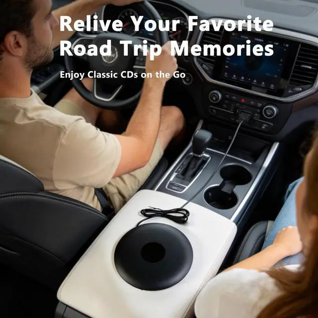 Alt view image 2 of 6 - Portable CD Player for Car USB Connection and Bluetooth TX, External Car CD Player Plug and Play Lossless Sound Quality