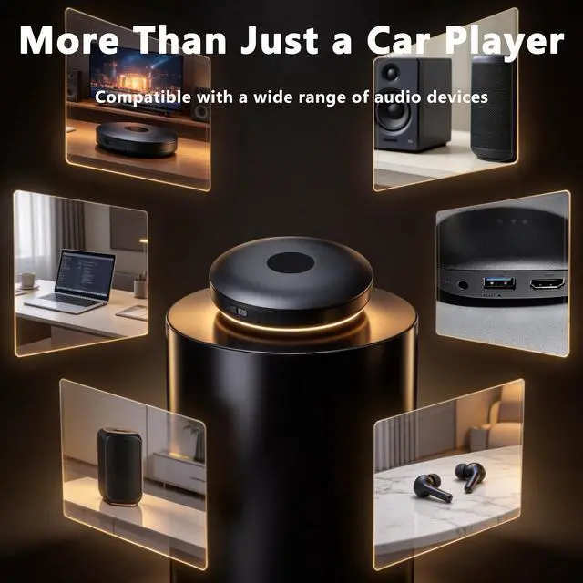 Alt view image 6 of 6 - Portable CD Player for Car USB Connection and Bluetooth TX, External Car CD Player Plug and Play Lossless Sound Quality