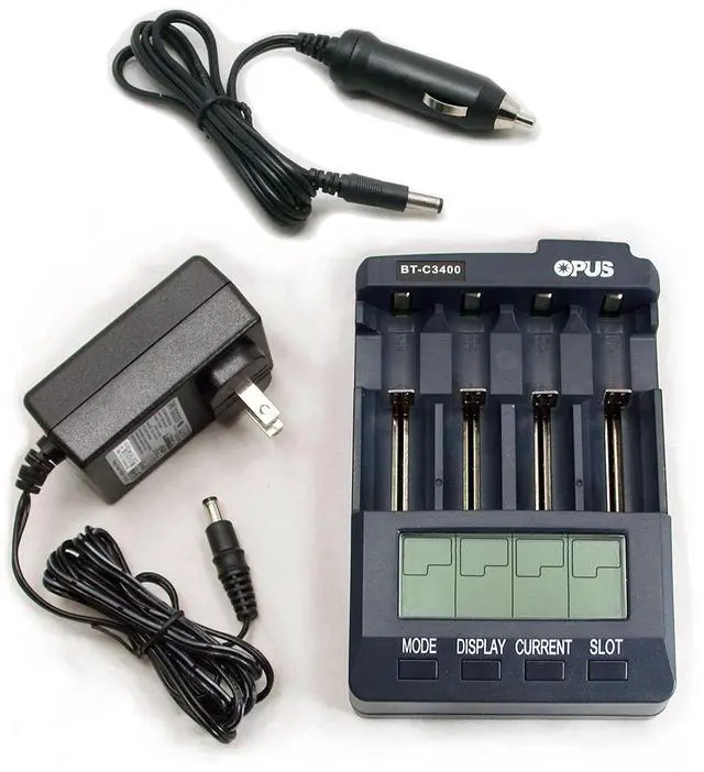 Main image of Opus Battery Charger Analyzer Tester for Li-ion NiMH NiCd Rechargeable Batteries C3400 BT-C3400 AA AAA C 18650