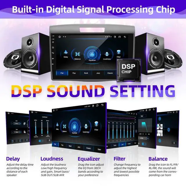 Alt view image 3 of 6 - for Honda CRV 2012 2013 2014 2015 2016 Radio Stereo Carplay Auto | Android 8-croe Head Unit Upgrade DSP Navigation GPS Bluetooth 1280X720 TouchScreen FM AM WIFI Backup Camera Multimedia Player