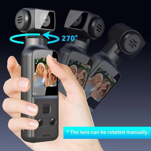 Alt view image 4 of 6 - Wearable Body Camera with 270° Rotatable Lens for POV Vlogging, 5K Clip-On Pocket Cam for Cycling, Travel and Daily Life, with External Mic, 64GB TF Card and Waterproof Case