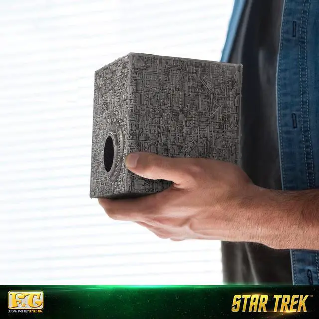 Alt view image 6 of 6 - Star Trek Borg Cube Bluetooth Speaker with Illumination, Borg Quotes & SFX | Experience Bluetooth Audio, Green Illumination, Authentic Borg Quotes & Sound Effects great for Music & Star Trek Audiobook