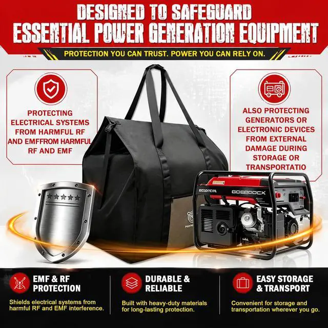 Alt view image 3 of 6 - Faraday Bag for Generators and Extra-Large Electronic Devices, Military-Grade Faraday Cage for EMP Protection & Digital Forensics to Protect Personal Security (X-Large)