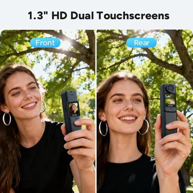 Alt view image 6 of 6 - C300 Pocket Vlog Camera,4K Small Action Cam with Dual Touch Screens, 6-Axis Anti-Shake, 154° Wide-Angle Lens, Magnetic Wearable Body Cam, Waterproof for Underwater & Sports, Included Accessory