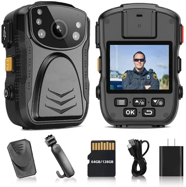Main image of PatrolMaster 1296P UHD Body Camera with Audio, 2 Inch Display, Night Vision, Waterproof, Shockproof, Body Worn with Compact Design, Police Use (64GB)