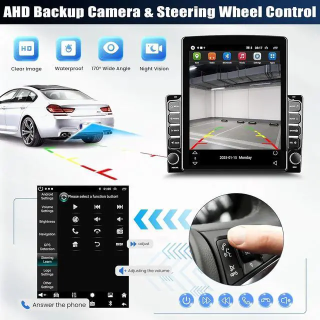 Alt view image 4 of 6 - Car Radio for Ford F250 F350 Super Duty 2008 2009 2010 2011 2012 2013-2016 | Car Stereo with Wireless Carplay Android Auto Bluetooth Touch Screen with WiFi FM GPS SWC Backup Camera