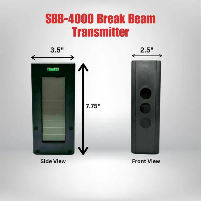 Alt view image 5 of 5 - SBB-4000 Solar Break Beam Driveway Alarm Sensor - Long Range, Outdoor, Weatherproof, Up to 1 Mile Wireless Range - Compatible with Any 4000 Series Receivers