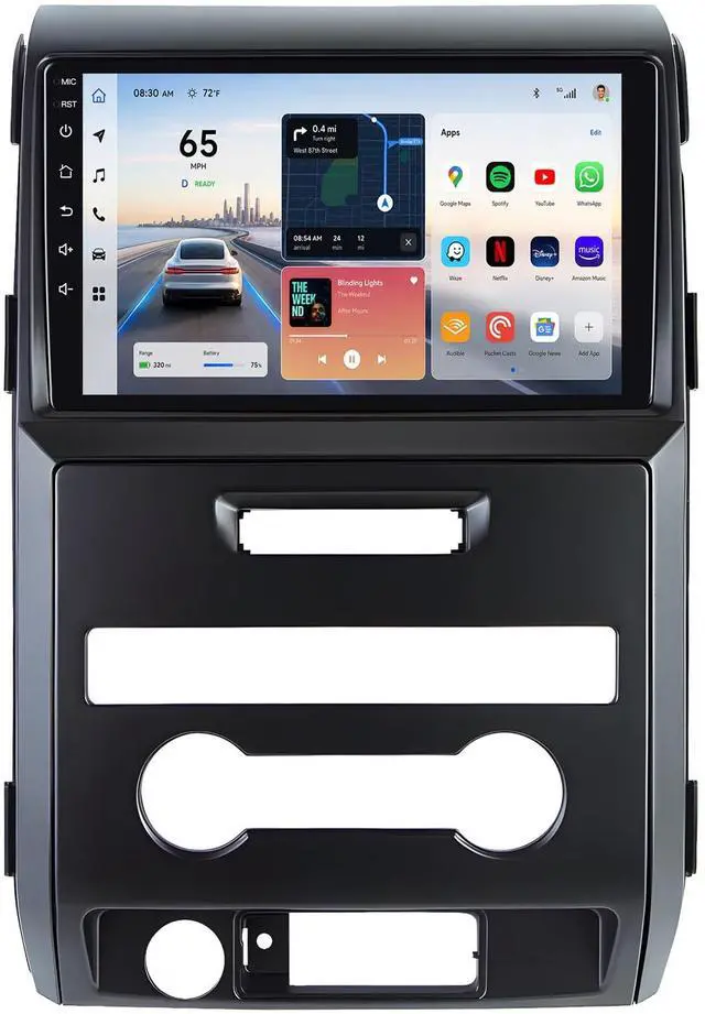 Main image of 8Core Car Radio for Ford F150 2009-2014: 9 Inch HD Touchscreen Stereo with Wireless Carplay Android Auto 5G WiFi GPS Bluetooth FM 15EQ DSP SWC 1080P Backup Camera (Only fit Manual AC)