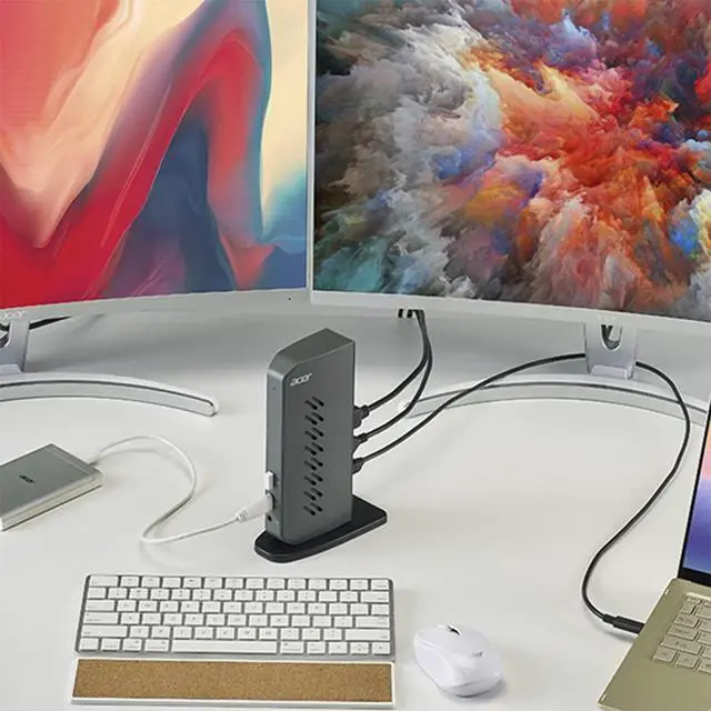 Alt view image 3 of 6 - U301 USB 3.0 Dock for Windows | 2 x HDMI Ports | 2 USB 3.1 Gen 1 Ports | 4 USB 2.0 Ports | Gigabit Ethernet | Requires One USB 3.1 Type A or USB 3.1 Type-C on Computer | Gray | Dual HDMI display, 6 US