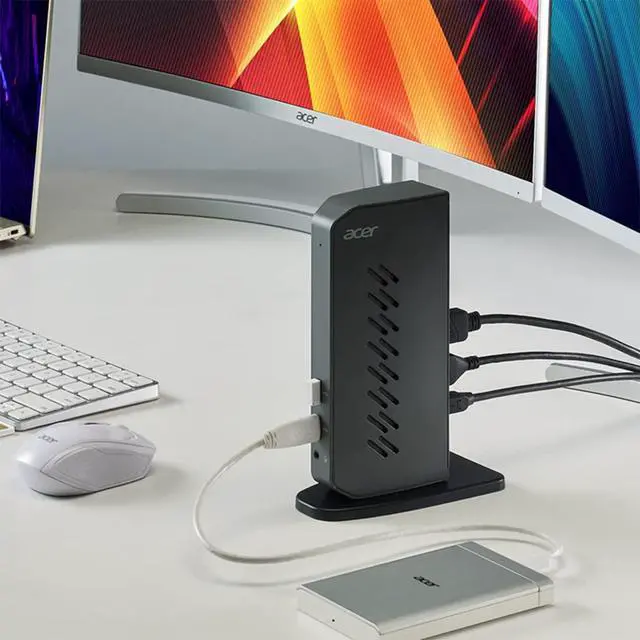 Alt view image 4 of 6 - U301 USB 3.0 Dock for Windows | 2 x HDMI Ports | 2 USB 3.1 Gen 1 Ports | 4 USB 2.0 Ports | Gigabit Ethernet | Requires One USB 3.1 Type A or USB 3.1 Type-C on Computer | Gray | Dual HDMI display, 6 US