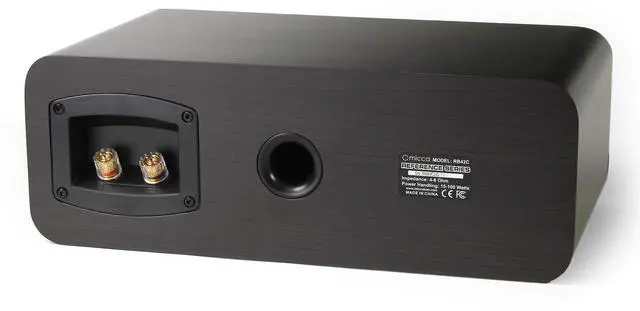 Alt view image 4 of 6 - RB42-C Reference 2-Way Passive Center Channel Speaker, Each, Walnut | Amplifier or Receiver Required, Dual Long-Throw 4-Inch Woofers, 0.75-Inch Silk-Dome Tweeter, Home Theater, Surround Sound