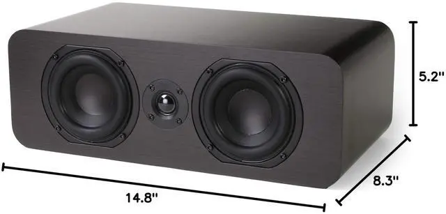 Alt view image 6 of 6 - RB42-C Reference 2-Way Passive Center Channel Speaker, Each, Walnut | Amplifier or Receiver Required, Dual Long-Throw 4-Inch Woofers, 0.75-Inch Silk-Dome Tweeter, Home Theater, Surround Sound