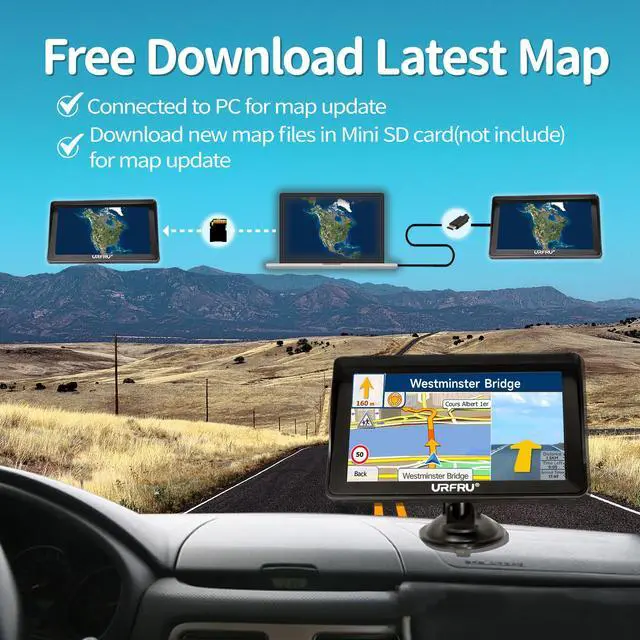 Alt view image 3 of 6 - GPS Navigator for Car Truck RV Pickup, 9-inch with Hood No Network Required | 2026 Offline Maps with Free Update, Custom Route by Truck Size, Voice Navigation Safe Driving Alert, HD Touchscreen