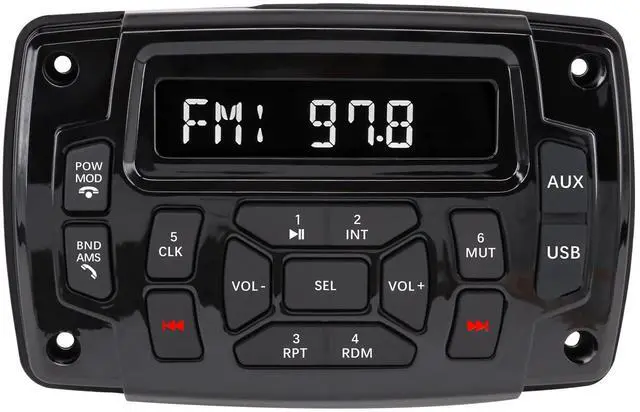 Main image of Marine Stereo Audio Radio Bluetooth Car Stereo Receivers Waterproof Player MP3 Boat Media with AM/FM Music Radio USB Input for Golf Cart Motorcycle UTV Head Unit Sound System