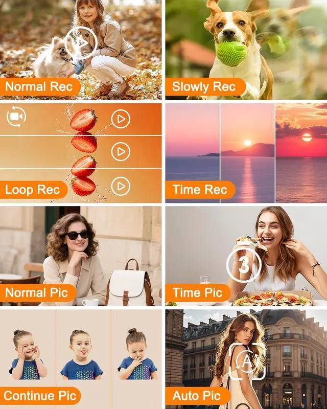 Alt view image 6 of 6 - Digital Camera, 5K 80MP Dual Screen, Auto Focus for Beginners Teens | Point and Shoot Camera with 18X Zoom, 32GB Card & 2 Batteries, Great Travel Vlogging Camera for YouTube, White