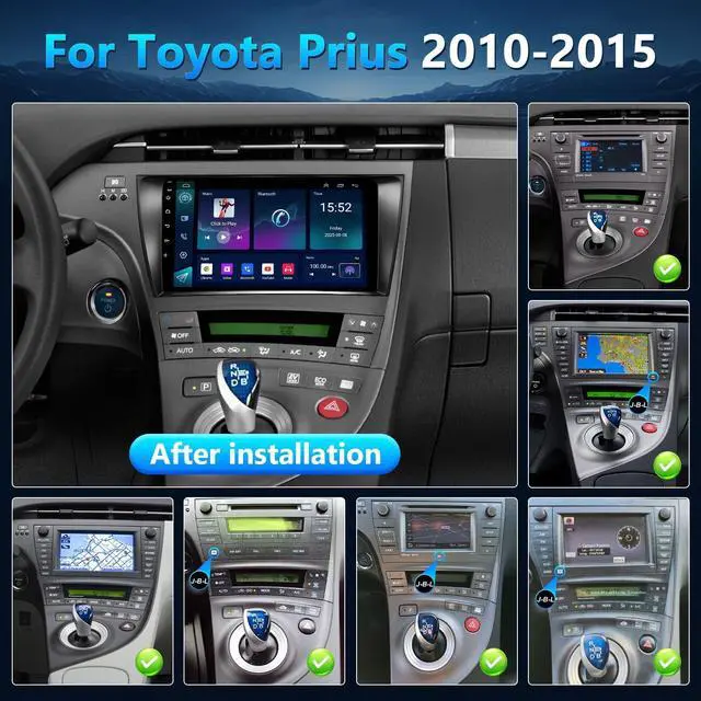 Alt view image 2 of 6 - Android 13 Car Radio for Toyota Prius 2010 2011 2012 2013 2014 2015 | Car Play for Toyota Prius Stereo Support CarPlay/Android Auto,9" GPS WiFi Bluetooth,Backup Camera,SWC,FM,RDS,DSP (Fit J.B.L)
