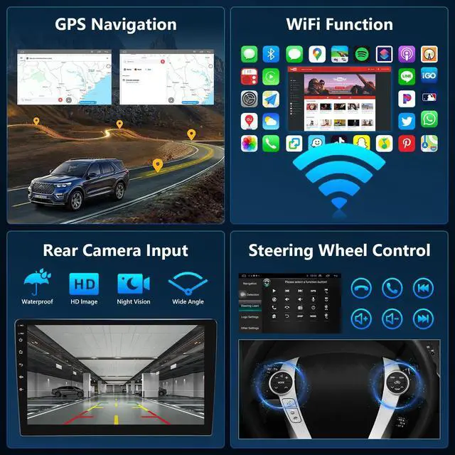 Alt view image 5 of 6 - Android 13 Car Radio for Toyota Prius 2010 2011 2012 2013 2014 2015 | Car Play for Toyota Prius Stereo Support CarPlay/Android Auto,9" GPS WiFi Bluetooth,Backup Camera,SWC,FM,RDS,DSP (Fit J.B.L)