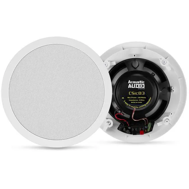 Alt view image 6 of 6 - Acoustic Audio CSic83 in Ceiling 8" Speaker Pair 3 Way Home Theater Speakers