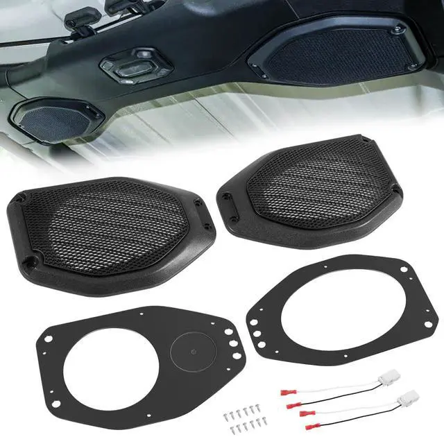 Main image of Upgrade 6.5" / 6" x 9" Sound Bar Speaker Pod Adapters with Tweeter Adapters Fit for Jeep Wrangler JL JLU 2018-2023 & Gladiator JT 2020-2023 Top Roof Left & Right Rear Speakers Tuned