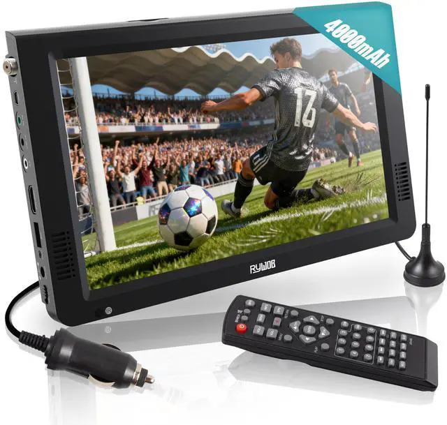 Main image of 10" Portable TV,Digital TV with Antenna,Battery Operated TV | Supports USB/SD/HDMI Input,Built-in Digital ATSC Tuner,Mini TV for Car,Camping,Travel
