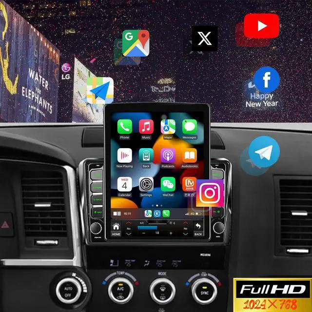 Alt view image 3 of 6 - 9.7" 8-Core Android 14 Car Radio Stereo for Toyota Tundra 2007-2013 | Built-in Carplay/Android Auto with GPS Navigation DSP Bluetooth GPS WiFi +Backup Camera, High performance, Easy to install