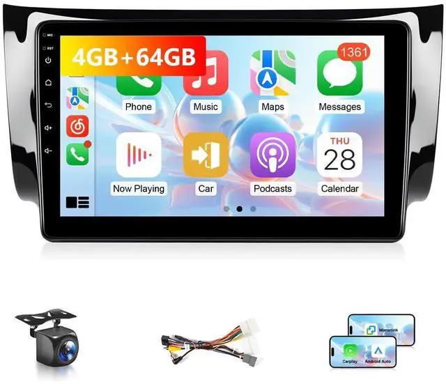 Main image of 4G+64G Car Radio for Nissan Sentra 2013 to 2019 Stereo with Wireless Apple Carplay Android Auto 10.1" IPS Touch Screen for Sentra Head Unit GPS 5G WiFi Mirrorlink FM RDS DSP Split-Screen SWC MIC