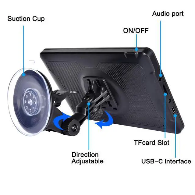 Alt view image 2 of 6 - 7-inch Car Navigation GPS ,GPS Navigation for Truck & RV & Car, Driver Alerts, Turn-by-Turn Directions, 2026 Map and Free Update Map