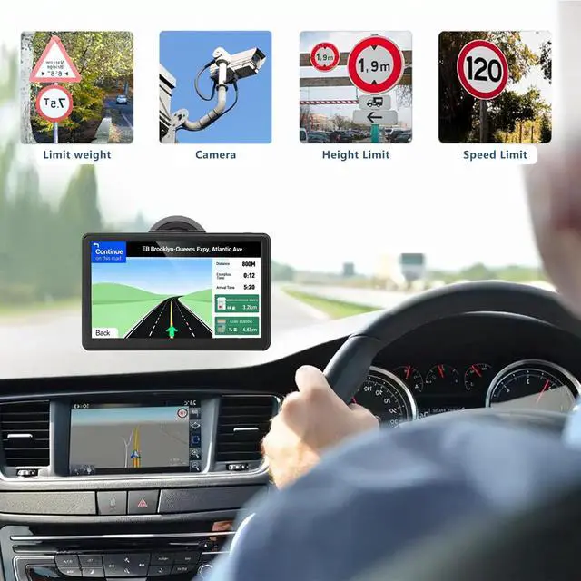 Alt view image 2 of 6 - Car GPS Navigation, 7 inch Touch Screen with 2026 Map, Voice Turn Direction Guidance, Support Speed and Red Light Warning, Pre-Installed North America Map Free Update