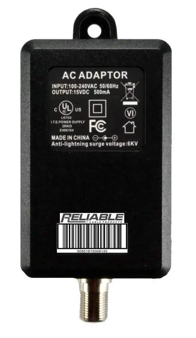 Alt view image 3 of 5 - 9 Port Bi-Directional Cable TV Splitter Signal Booster/Amplifier Kit with Active Return Zero Signal Loss includes F59 Terminators and Superflex 3' Dedicated Power Cable