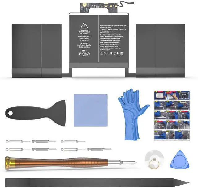 Main image of A1989 A2251 Battery Replacement, A1964 Battery for MacBook Pro 13 inch A1989 (Mid 2018 2019) A2251 (2020) EMC 3214 3358 3348 Model Identifier MacBookPro15,2 / MacBookPro16,2