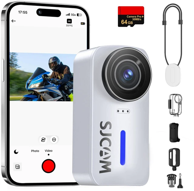 Main image of C110+ 4K Mini Body Camera with 6-Axis Gyro Stabilizer,170° Wide Angle Magnetic POV Wearable Action Cam, 30M Waterproof, 64GB Card, Hands-Free Recording for Helmet, Motorcycle & Vlogging