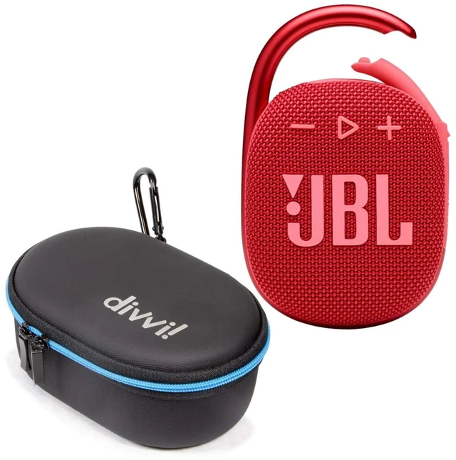 Main image of Clip 4 Portable Bluetooth Speaker (Red) + Bundle with divvi! Protective Hardshell Case (Black)