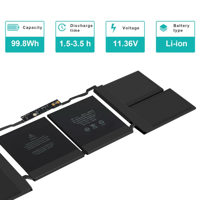 Alt view image 2 of 7 - A2113 A2141 Battery Compatible with MacBook Pro 16-inch A2141Release 2020 2019 EMS 3347 MVVJ2xx/A MVVK2xx/A MVVL2xx/A MVVM2xx/A
