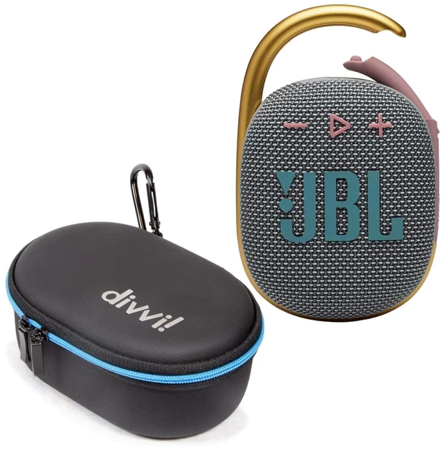 Main image of Clip 4 Portable Bluetooth Speaker (Gray) + Bundle with divvi! Protective Hardshell Case (Black)