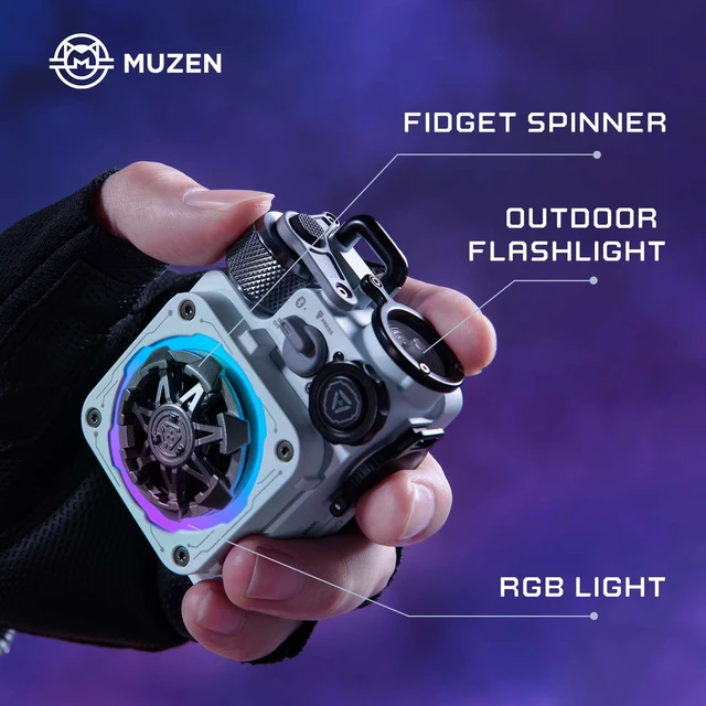 Alt view image 2 of 4 - Cyber Cube-Pro Bluetooth Speaker, Bluetooth 5.0, Portable Speaker with Fidget Spinner, Crystal Clear Sound with RGB Led Light Wireless Speaker, Waterproof Speakers for Indoor Outdoor