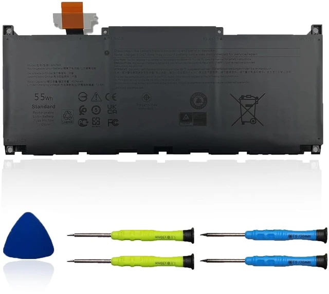 Main image of MN79H Laptop Battery Compatible with Dell XPS 9320 XPS 13 Plus 9320 XPS 13 9340 9345 Series XPS9320-7523BLK-PUS XPS9320-7585SLV-PUS J7H5M 0J7H5M NXRKW 0NXRKW 55Wh 4524mAh 11.55V