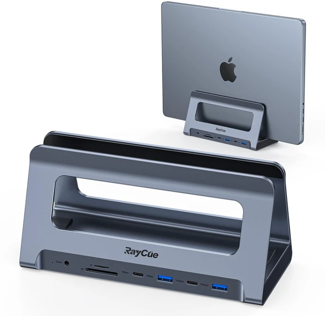 Main image of USB-C Docking Station for MacBook Pro/Air, Dual HDMI, USB-C Dock with 10Gbps, PD3.0, RJ45, 2xUSB 3.0, 2xUSB 2.0, SD/TF, Audio